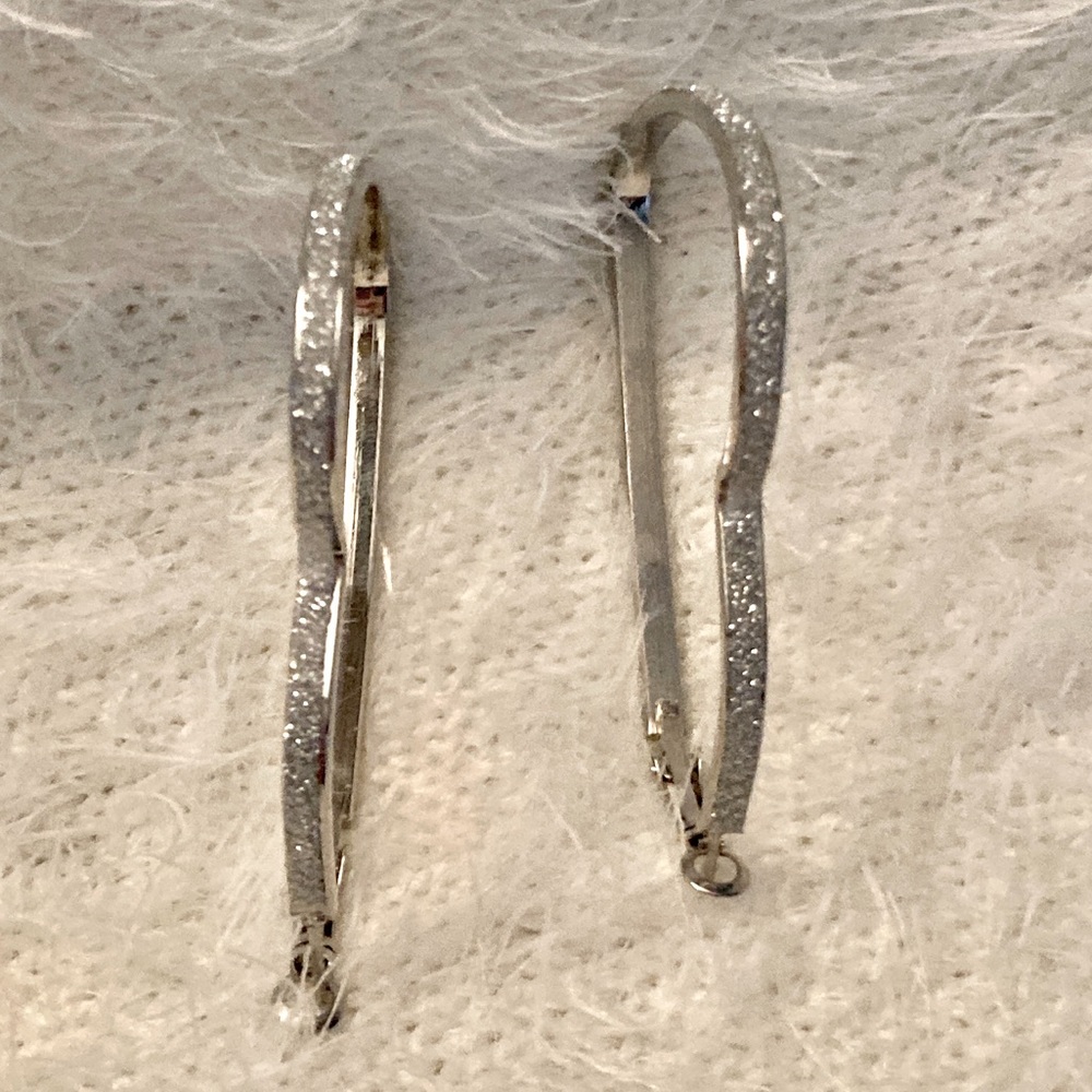 Open Heart Shimmer Hoop Earrings